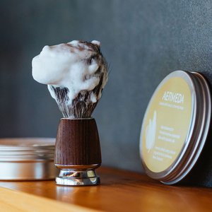 Products: Aermeda Milk Shaving Soap in Aluminium Tin Goat Milk & Vegan Rice Milk Formulas Award Winning - Aermeda