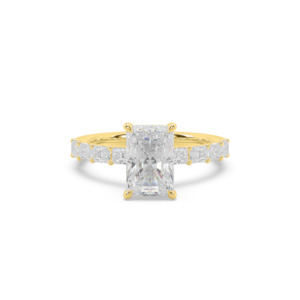 Radiant with Radiant Diamond Band Engagement Ring