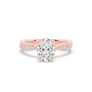 All Engagement Rings: Oval with Diamond Twist Band Engagement Ring