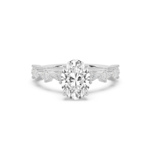 All Engagement Rings: Oval with Marquise Diamond Band Engagement Ring