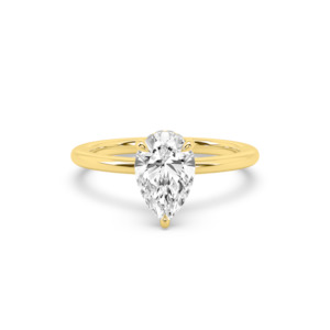 Pear Hidden Diamond Halo Engagement Ring