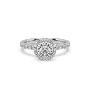 Halo Engagement Ring: Round Diamond Halo Engagement Ring