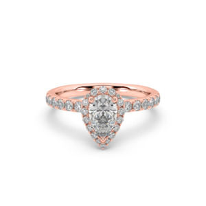 Halo Engagement Ring: Pear Diamond Halo Engagement Ring