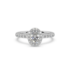 Oval Diamond Halo Engagement Ring