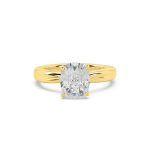 Twist Solitaire Cushion Engagement Ring