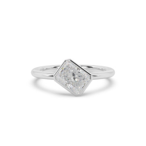 Radiant Angled Bezel Engagement Ring