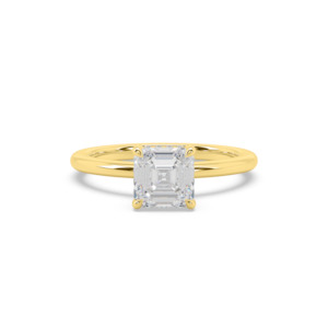 Solitaire Engagement Ring: Asscher Hidden Diamond Halo Engagement Ring