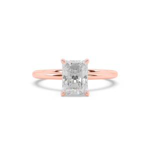 Radiant Hidden Diamond Halo Engagement Ring