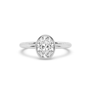 Solitaire Engagement Ring: Oval Bezel Engagement Ring