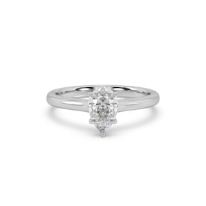 Solitaire Engagement Ring: Traditional Solitaire Pear Engagement Ring