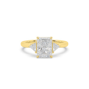 Trilogy Engagement Rings: Radiant and Trilliant Diamond Trilogy Engagement Ring