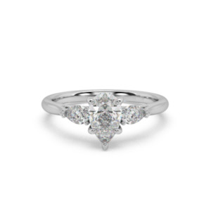 Pear Diamond Trilogy Engagement Ring
