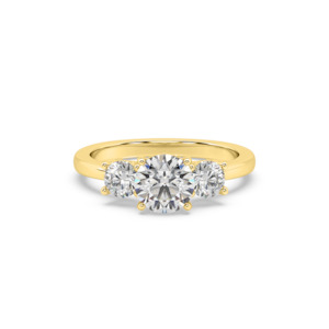 Trilogy Engagement Rings: Round Diamond Trilogy Engagement Ring