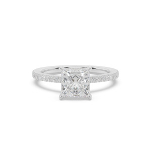 Princess Diamond Hidden Halo & Band Engagement Ring