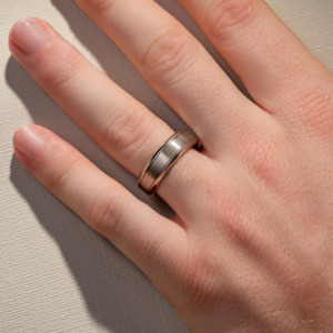 7.00MM Brushed Flat w/ Bevelled Edge Wedding Ring