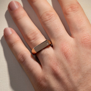 Mens Wedding Bands: Rectangular Star Set Signet Ring