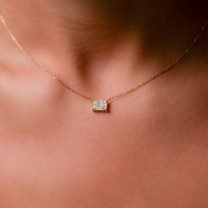 Radiant Fine Diamond Solitaire Pendant (Total 1.50ct)