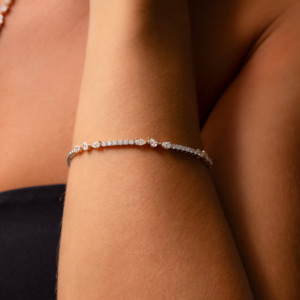 All Jewellery: Rose & White Gold Pear Drop Bracelet