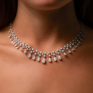 All Jewellery: Grand Pear Cut Diamond Necklace