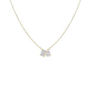 Necklaces Pendants: Emerald & Pear Toi Et Moi Pendant (Total 1.00ct)