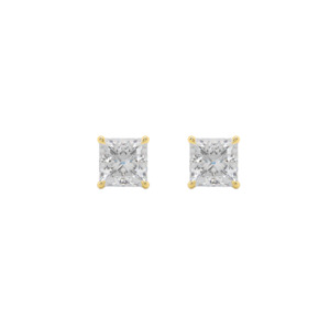 Earrings: Princess Diamond Stud Earrings (Total 2.00ct)