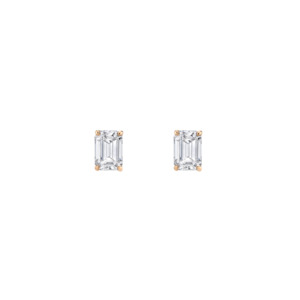 Emerald Diamond Stud Earrings (Total 1.40ct)