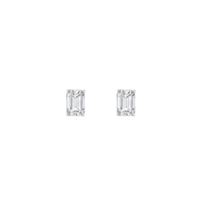 Emerald Diamond Stud Earrings (Total 1.00ct)