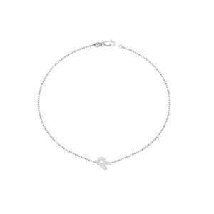 Sideways Diamond Initial Bracelet