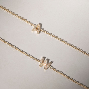 Bracelets: Diamond Initial Bracelet
