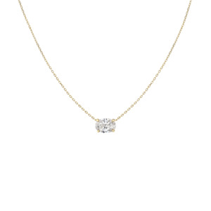 Oval Fine Diamond Solitaire Pendant (Total 0.25ct)