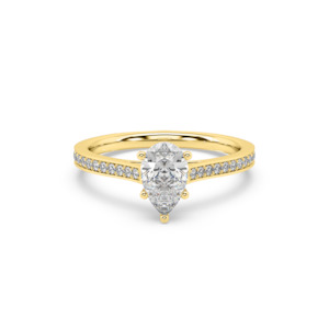 Pear Pavé Diamond Set Engagement Ring