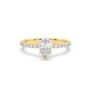 Pear Diamond Band Engagement Ring