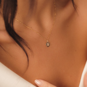 Diamond Initial Plate Pendant