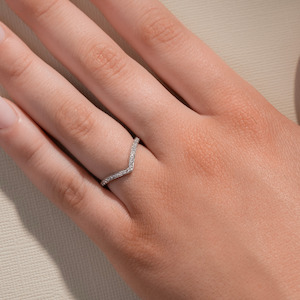 Womens Wedding Bands: V Shape Pave Diamond Ring