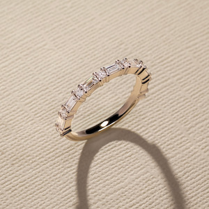 Emerald & Round Diamond Ring