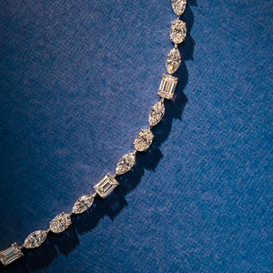 All Jewellery: Emerald, Oval & Marquise Diamond Tennis Bracelet