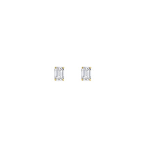 Emerald Diamond Stud Earrings (Total 0.30ct)