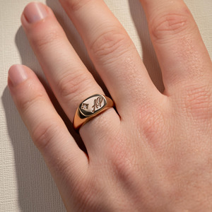 Mens Wedding Bands: Cushion Signet Ring