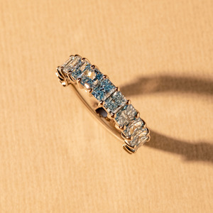 Radiant Blue Diamond Ring