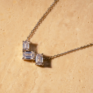 All Jewellery: Emerald Diamond Trio Pendant