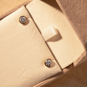 Round Diamond Bezel Earrings (Total 2.00ct)