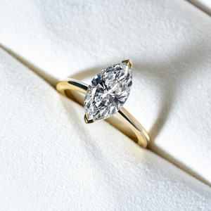 V Claw Solitaire Marquise Engagement Ring