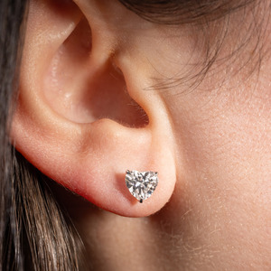 All Jewellery: Love Heart Diamond Stud Earrings (Total 2.00ct)