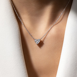 All Jewellery: Love Heart Fine Diamond Solitaire Pendant (Total 1.50ct)