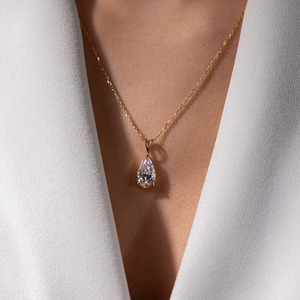 All Jewellery: Pear Diamond Pendant with Bail