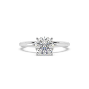 Solitaire Engagement Ring: Round Diamond & Hidden Halo Engagement Ring