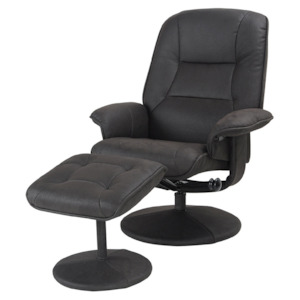 Lounge: Webster Chair + Foot Stool / Charcoal