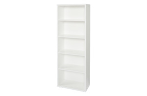 Bookcases: Cosmo Bookcase White - Five Shelves