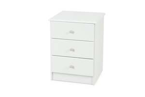 Bedroom Furniture: Pearl Bay Bedside - Three Drawers