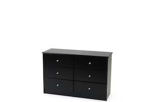 Bedroom Furniture: Black Pearl Lowboy - Six Drawers